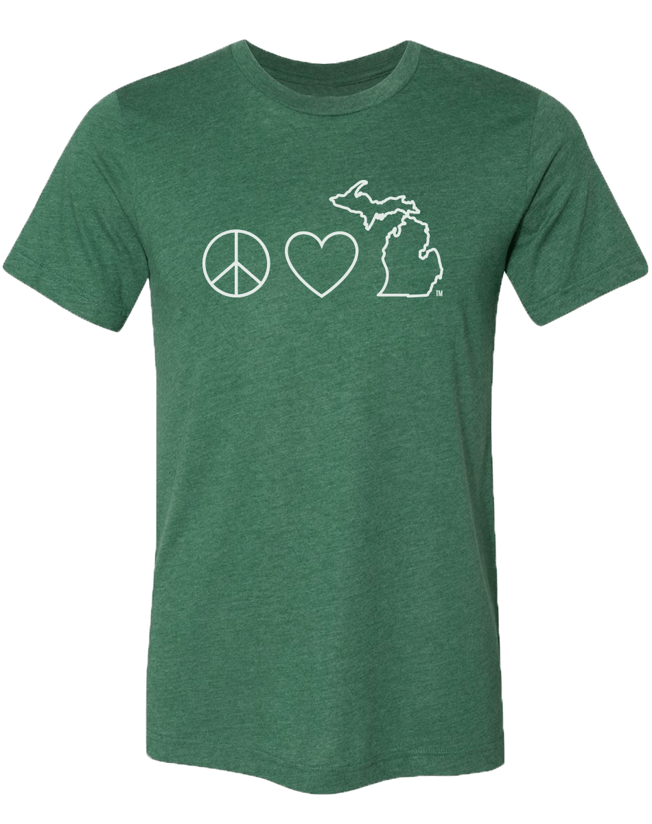 Peace Love Michigan Unisex T-Shirt