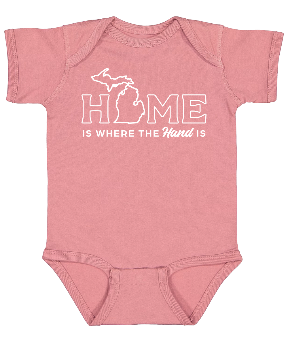 Home is Where the Hand Is Baby Onesie