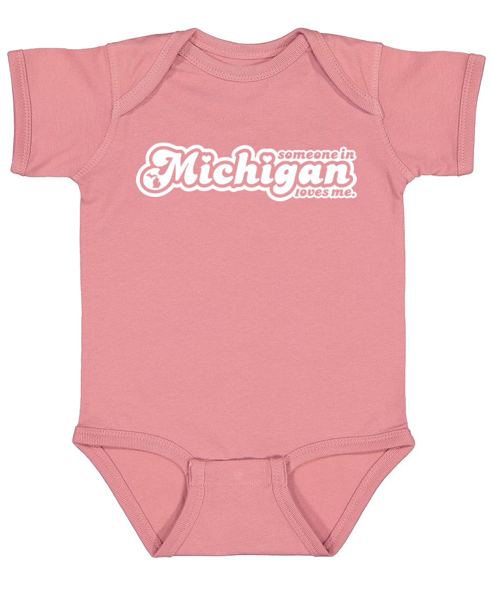 Someone in Michigan Loves Me Baby Onesie