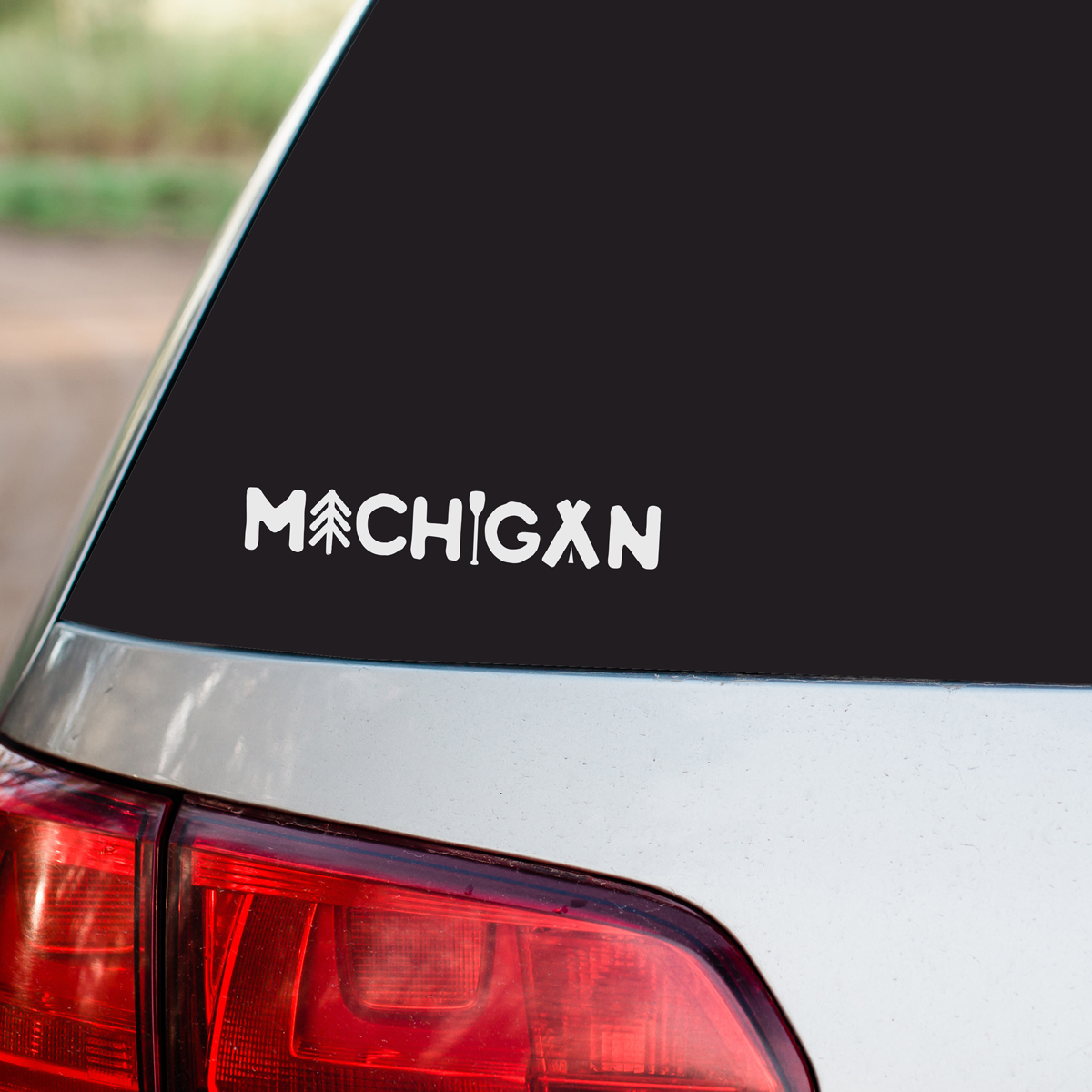 Michigan Outdoors White Vinyl Sticker