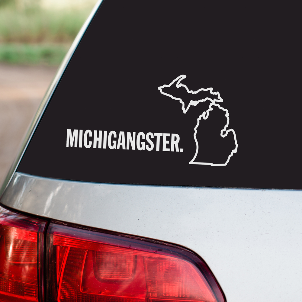 Michigangster White Vinyl Sticker