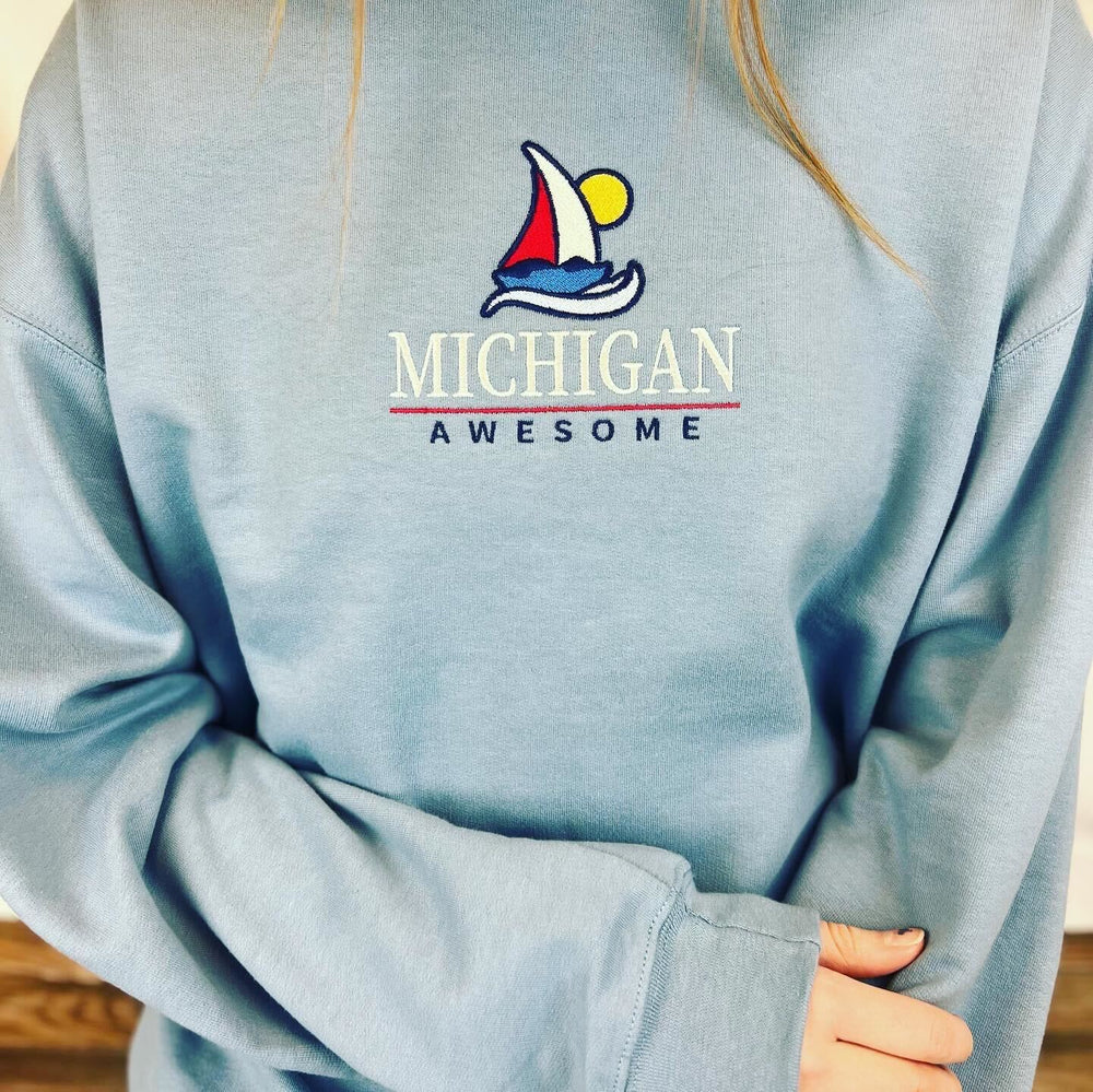 Sailboat Embroidered Crewneck Sweatshirt