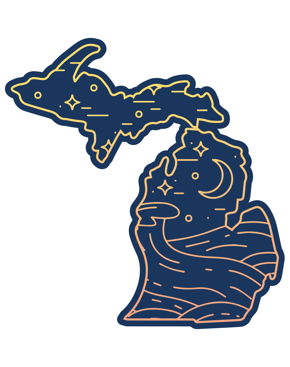 Starry Night Michigan Sticker – Michigan Awesome