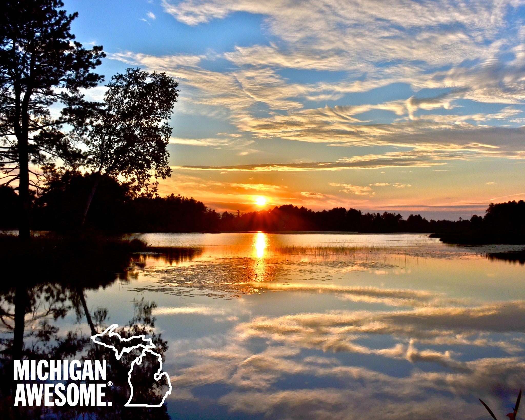 Sunset over the Water Print
