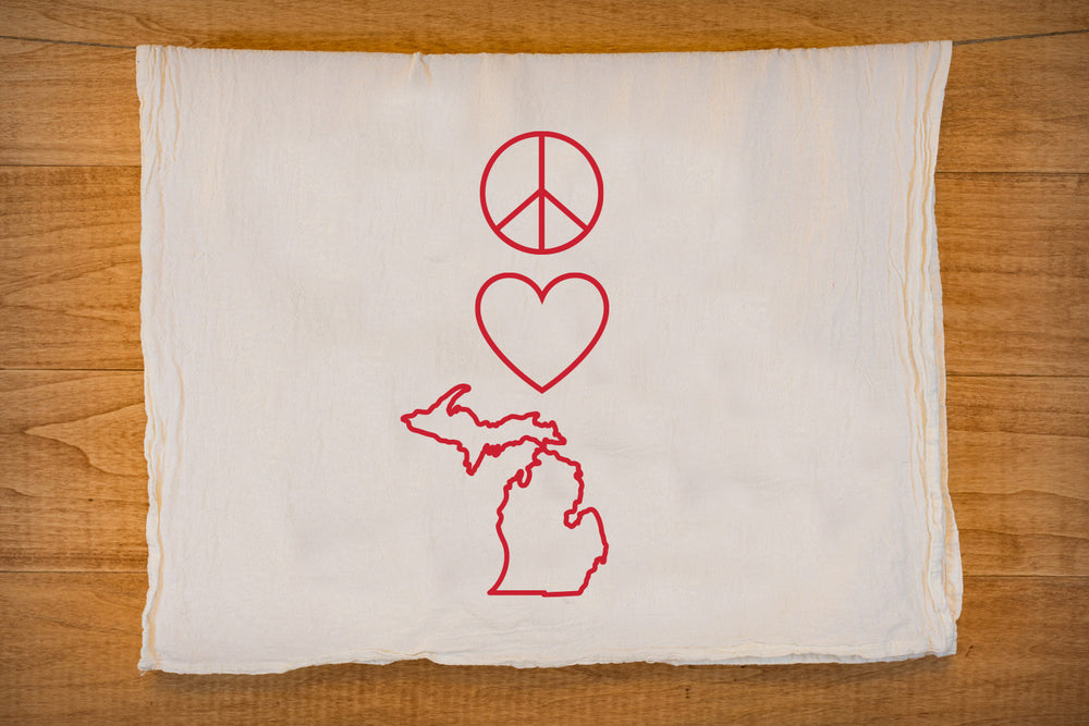 Peace Love Michigan Tea Towel