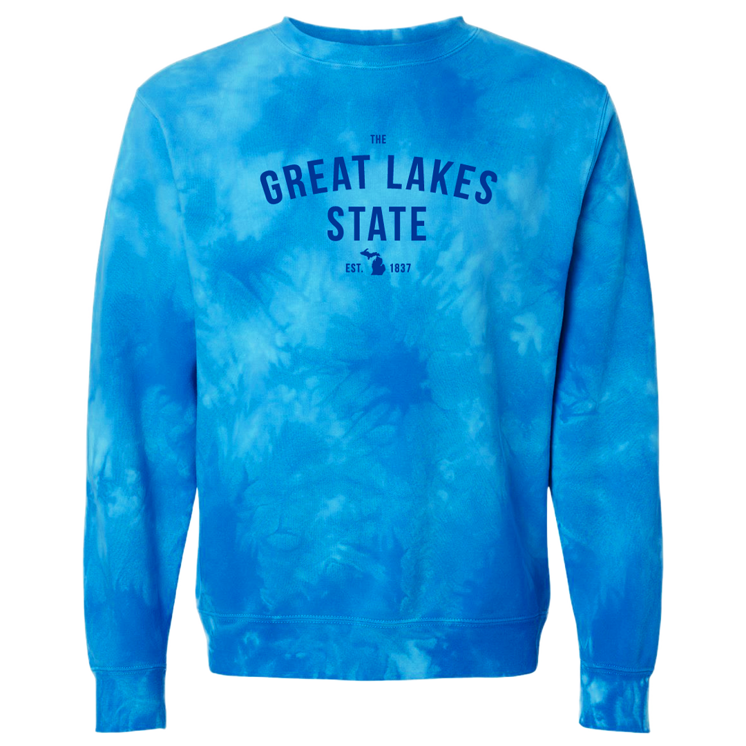 The Great Lakes State Tie-Dye Crewneck Sweatshirt