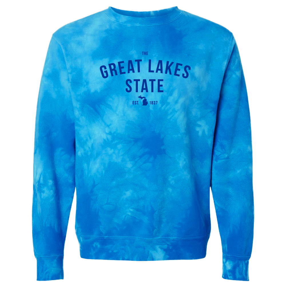 The Great Lakes State Tie-Dye Crewneck Sweatshirt