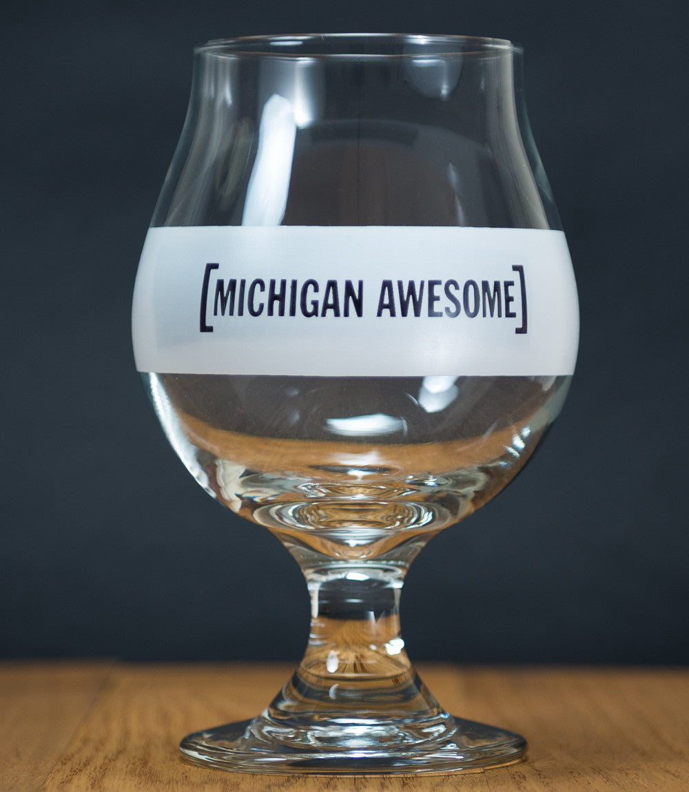 Michigan Awesome "Hand Crafted" Tulip Glass