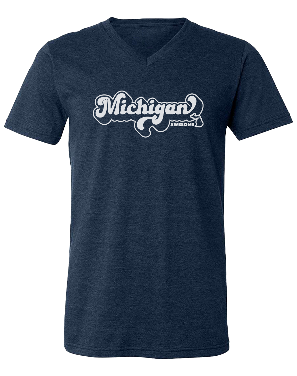 Michigan Awesome Unisex V-Neck Tee (CLOSEOUT)