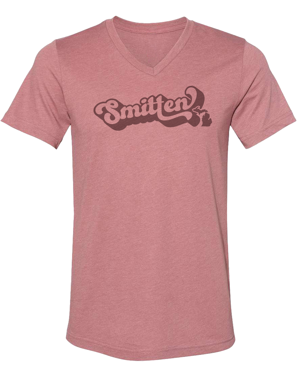 Smitten Script Unisex V-Neck Tee