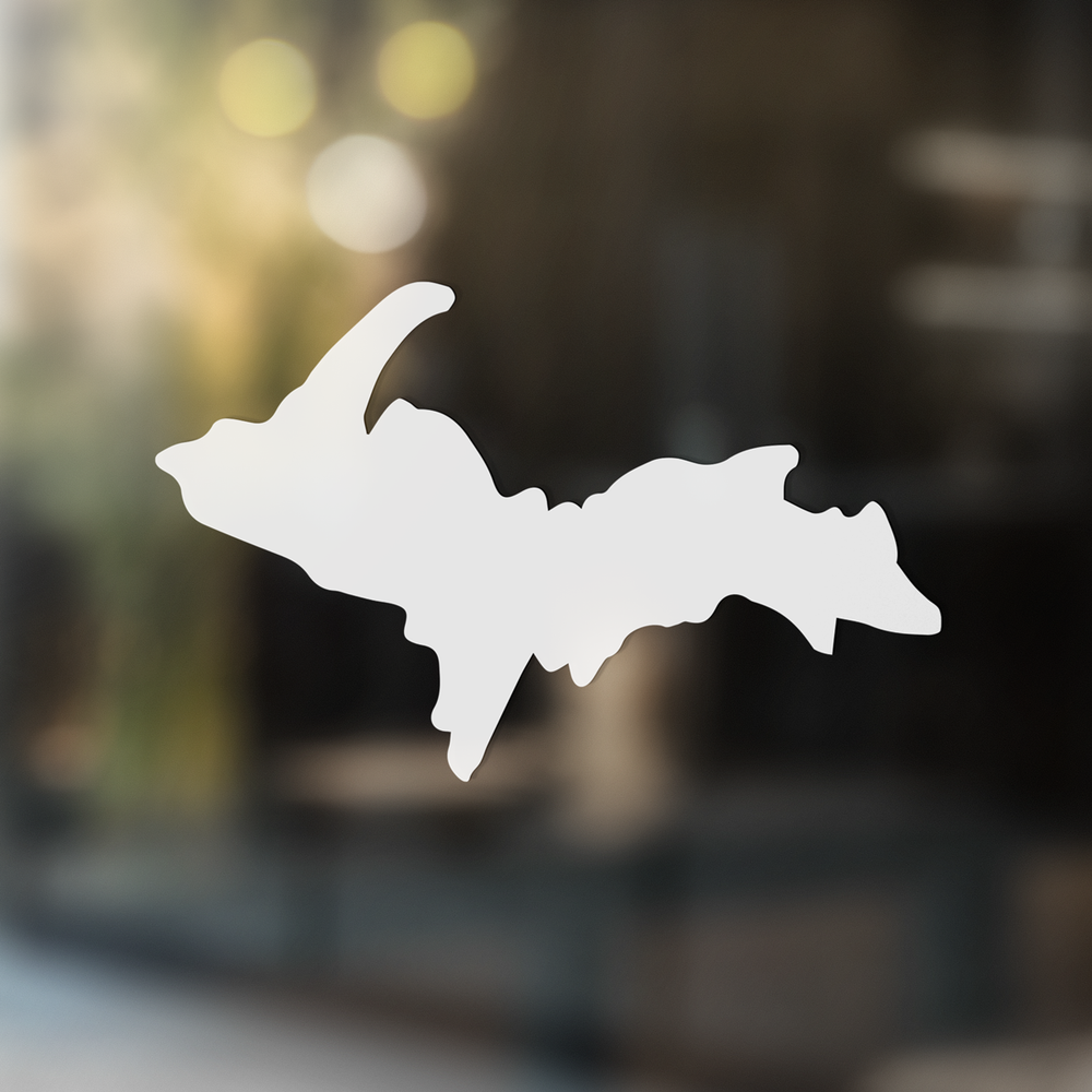 Upper Peninsula White Vinyl Sticker