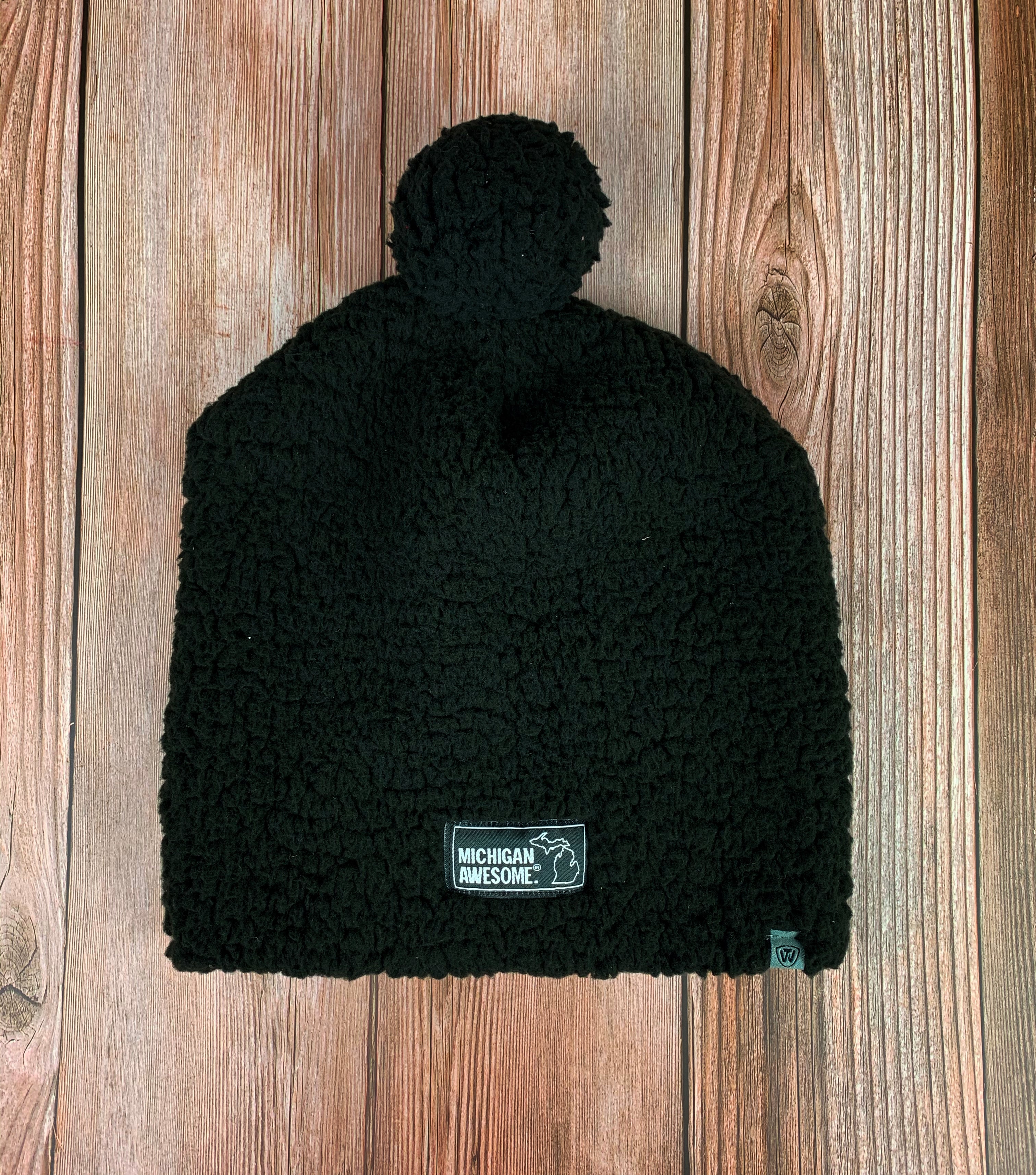 Sherpa Pom Beanie (CLOSEOUT) – Michigan Awesome