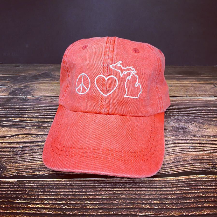 Peace Love Michigan Hat