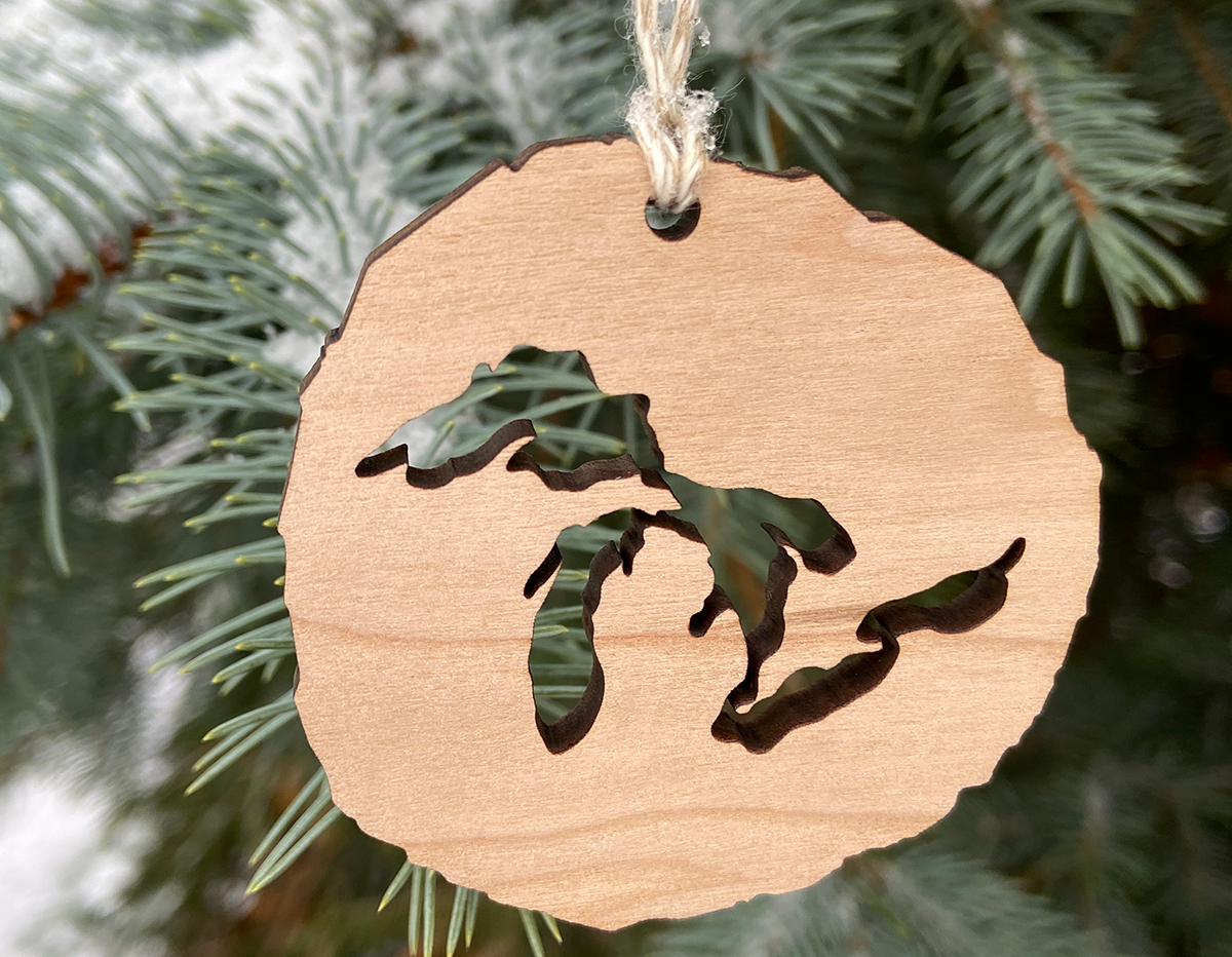 Wooden Great Lakes Christmas Ornament