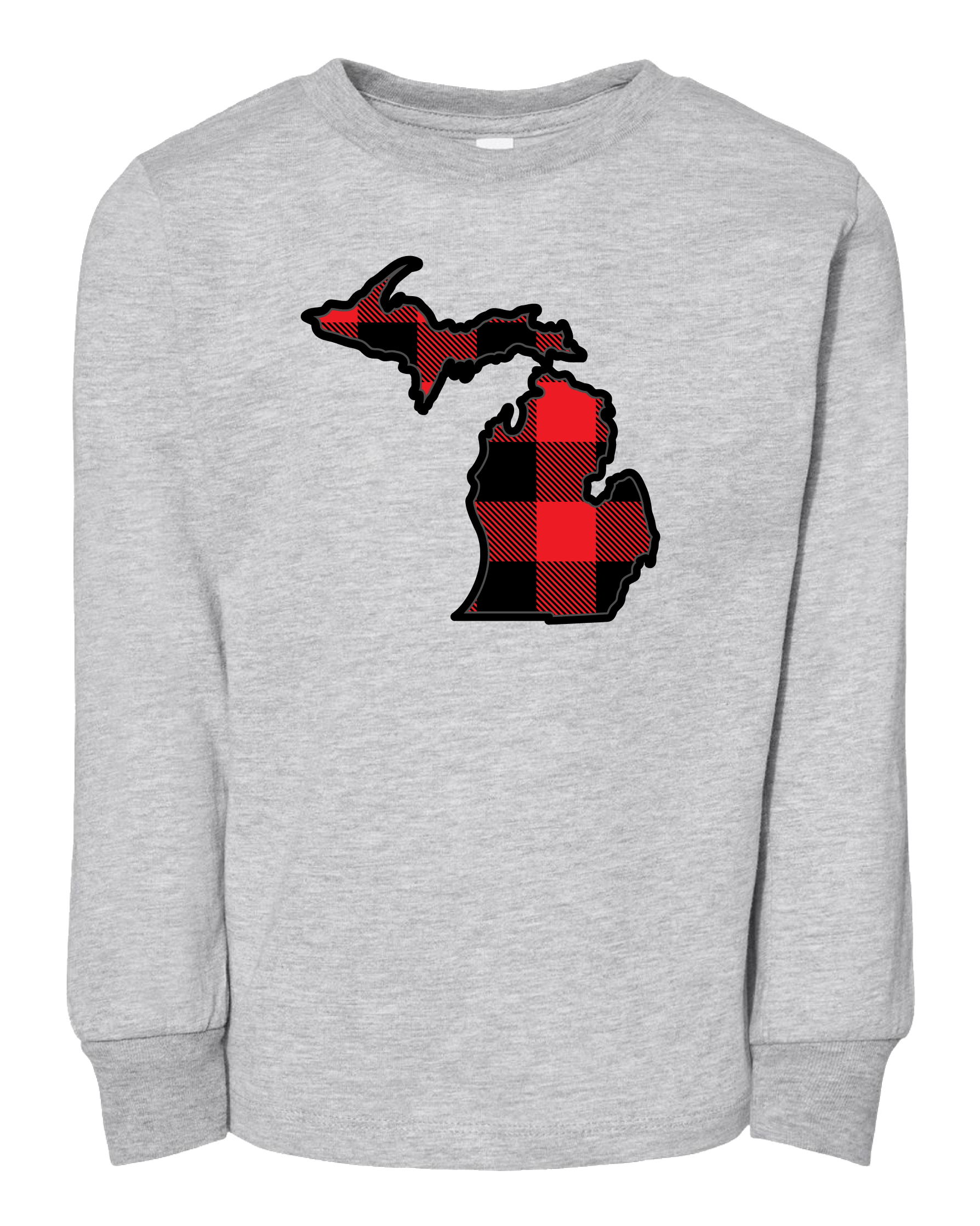 Buffalo Plaid Michigan Kids Long Sleeve T-Shirt