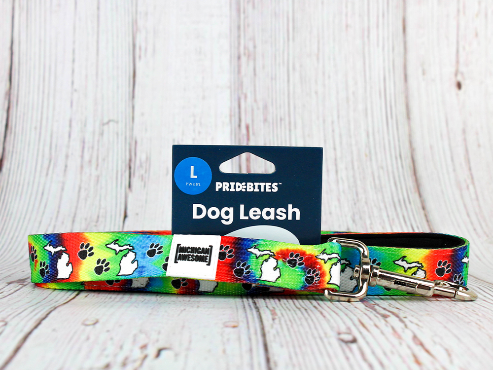 Michigan Awesome Tie Dye Dog Leash (CLOSEOUT)