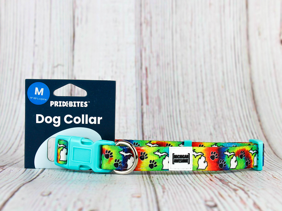 Michigan Awesome Tie Dye Dog Collar (CLOSEOUT)