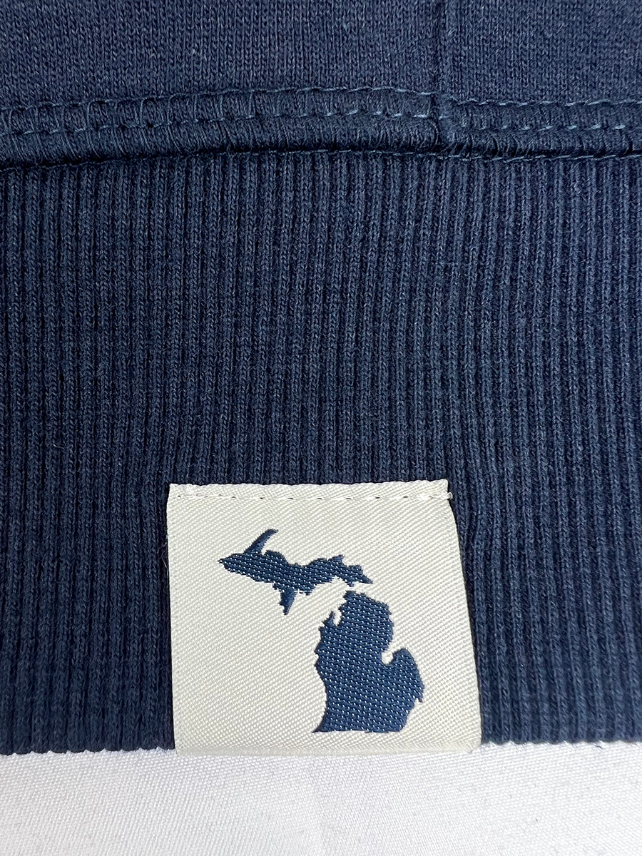 Michigan Hem Tag Zip Hoodie