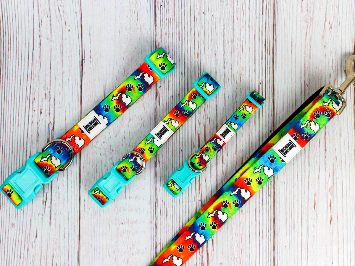 Michigan Awesome Tie Dye Dog Leash (CLOSEOUT)
