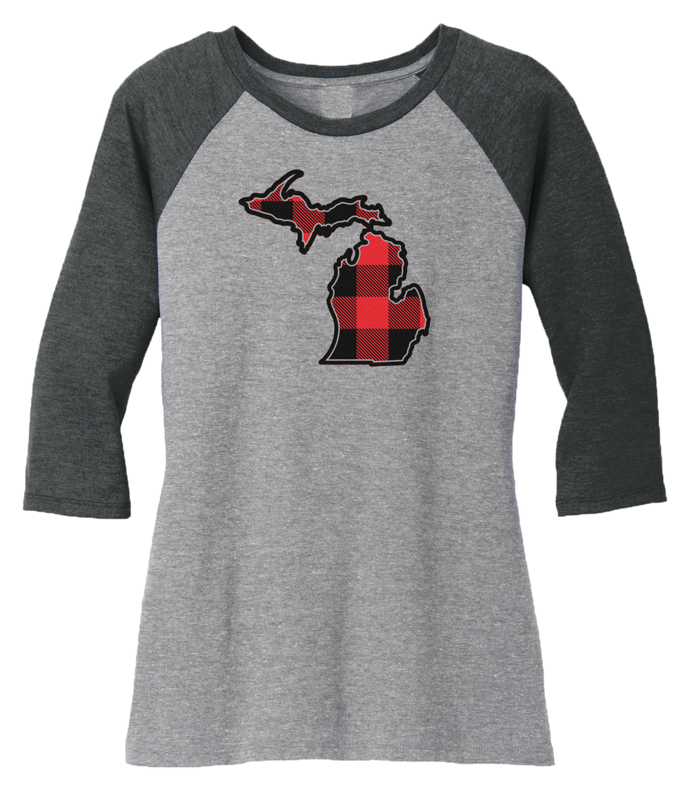 Women's Buffalo Plaid Baseball Tee (CLOSEOUT)